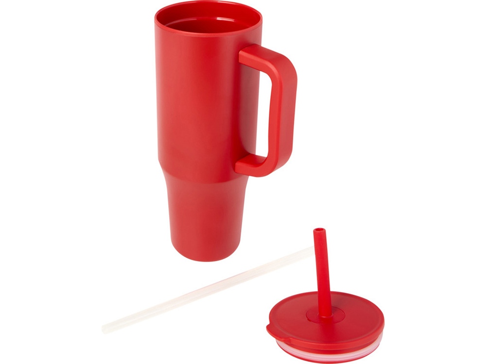 Brady термостакан с силиконовой трубочкой, 900 мл, сертифицированный согласно RCS- Красный-2
