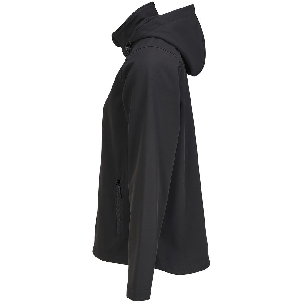 Куртка софтшелл с капюшоном женская Race Women, черная-1