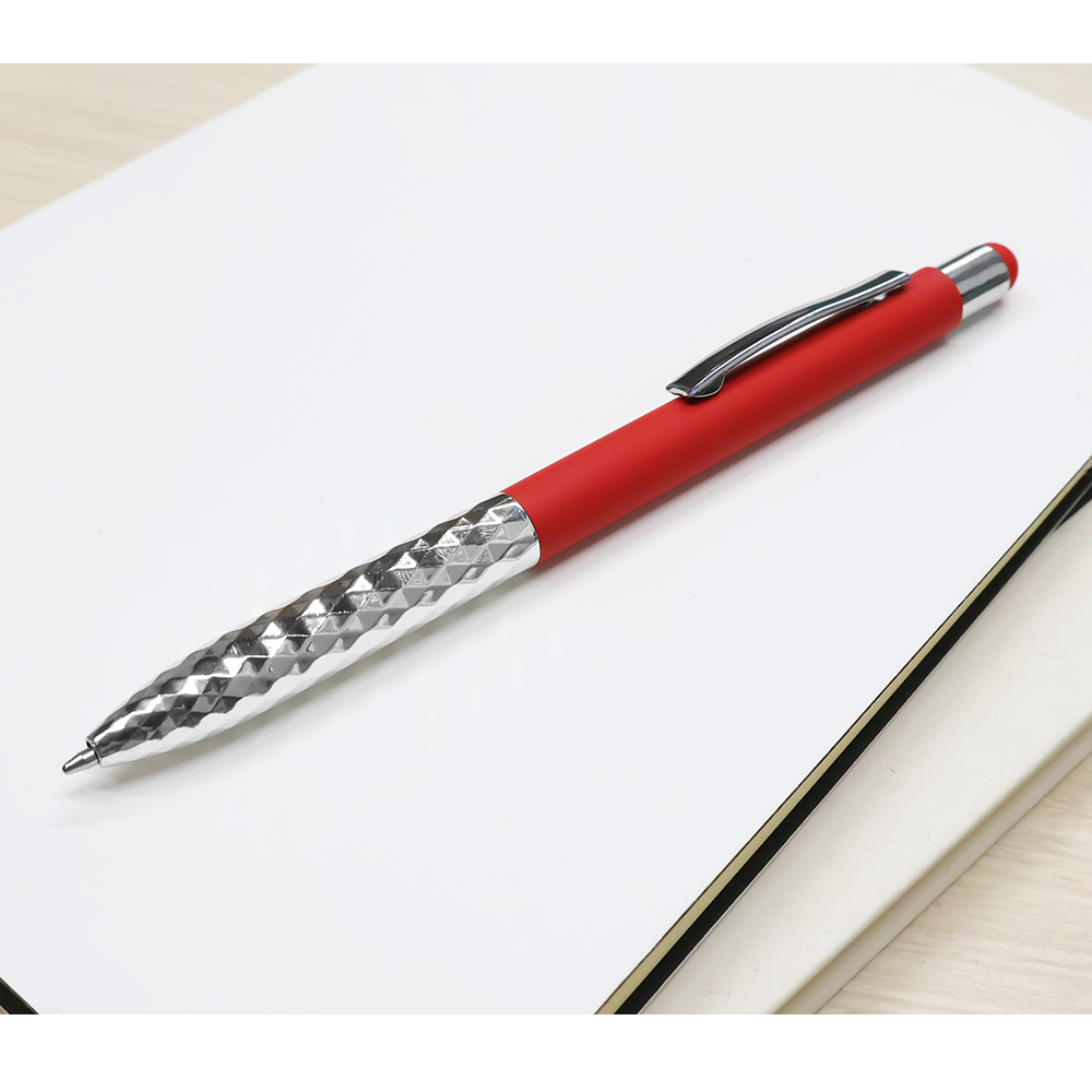 Ручка металлическая Party софт-тач, Темно- красный-1