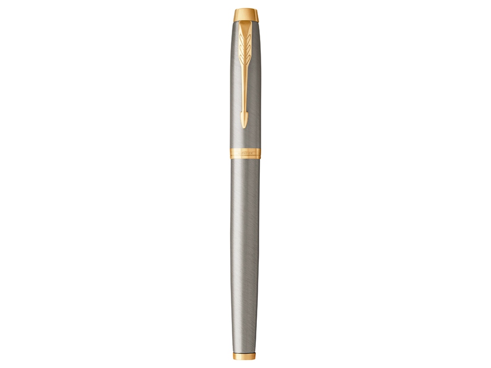 Ручка роллер Parker IM Core Brushed Metal GT, серебристый/золотистый-1