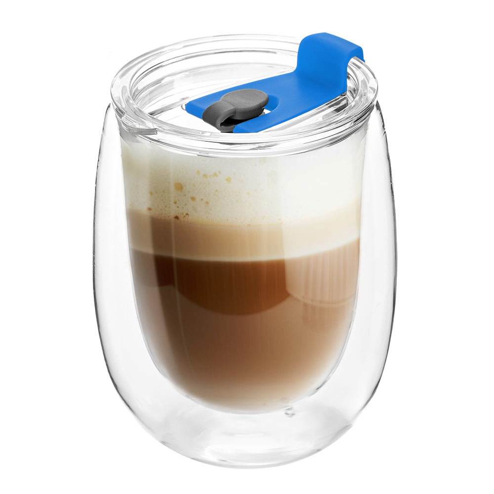 Стакан стеклянный Mango To Go, Белый/ синий-0