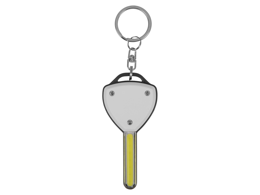 Брелок-фонарик COB Switch, белый/серый-3