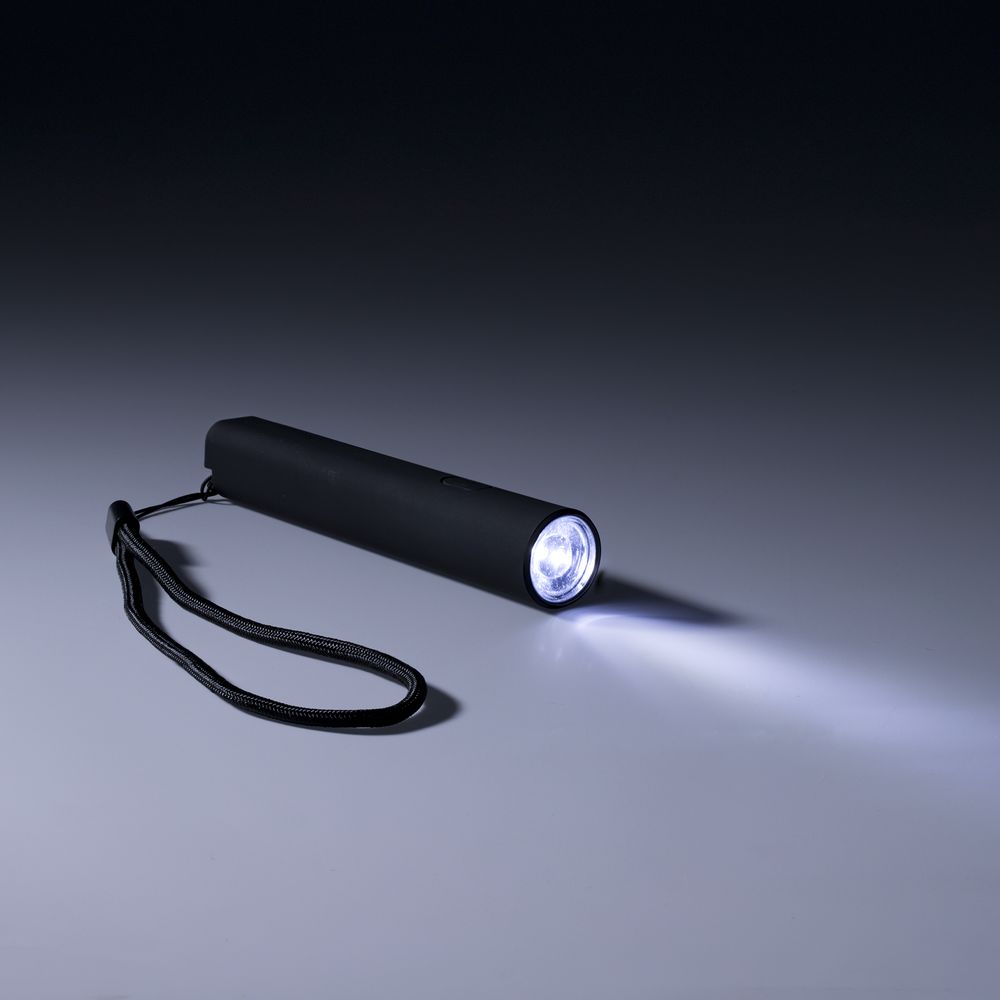 Фонарик аккумуляторный Falkirk, черный-3