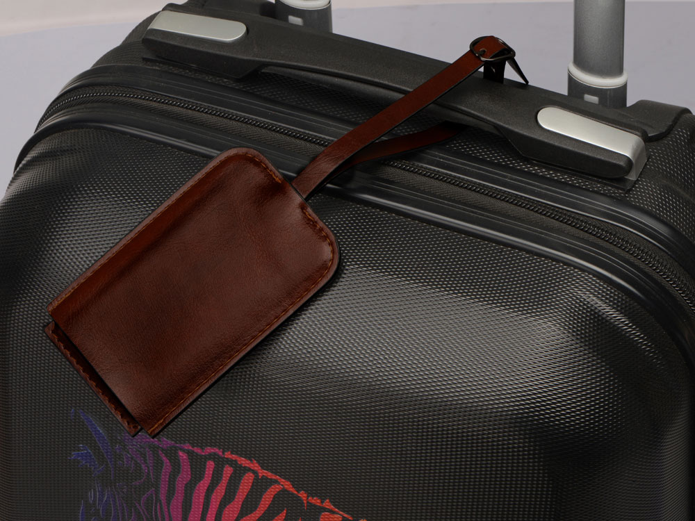 Багажная бирка из PU Fabrizio, коричневый-2