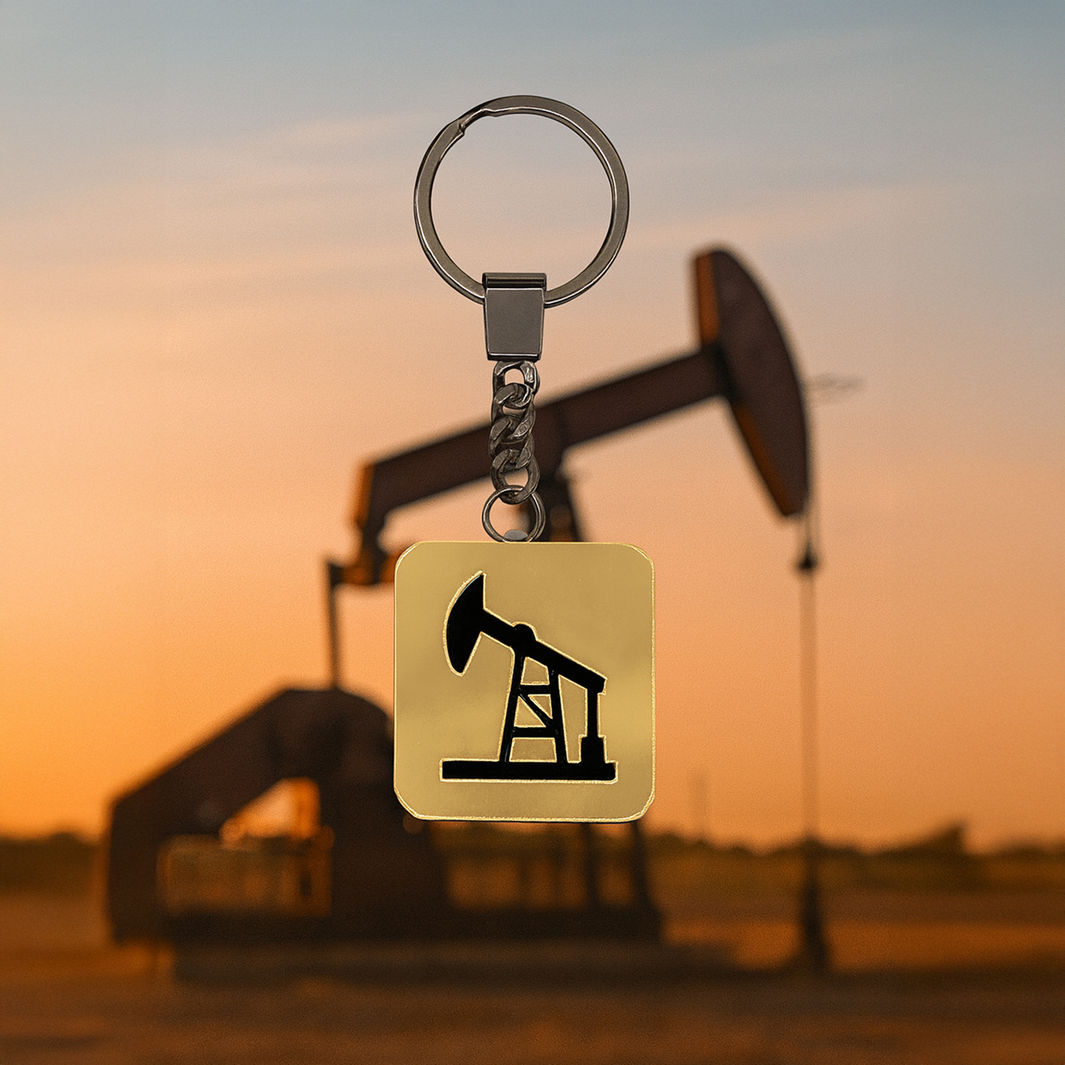 Брелок Нефтяная вышка (золотой с черным)-5