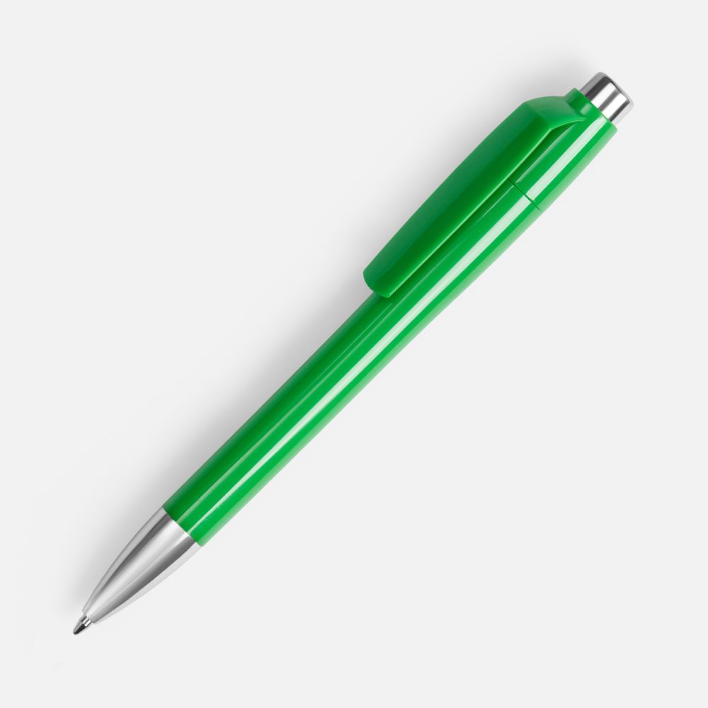 Ручка шариковая Klippa, зеленая-1