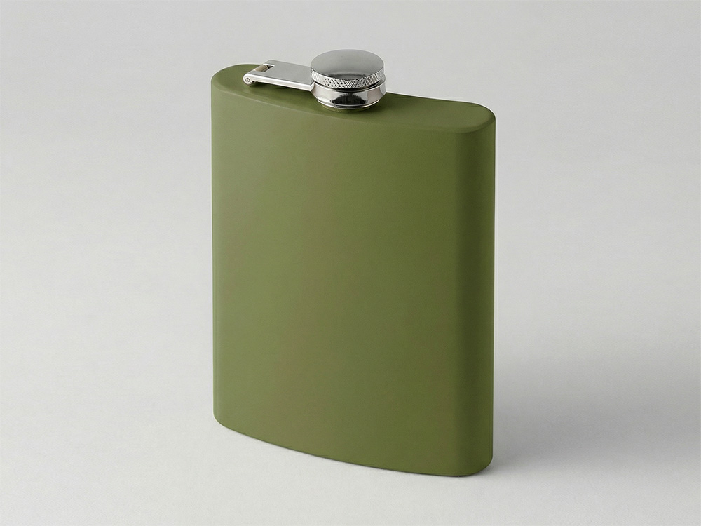 Фляжка 240 мл Remarque soft touch, 304 сталь, зеленый милитари-0