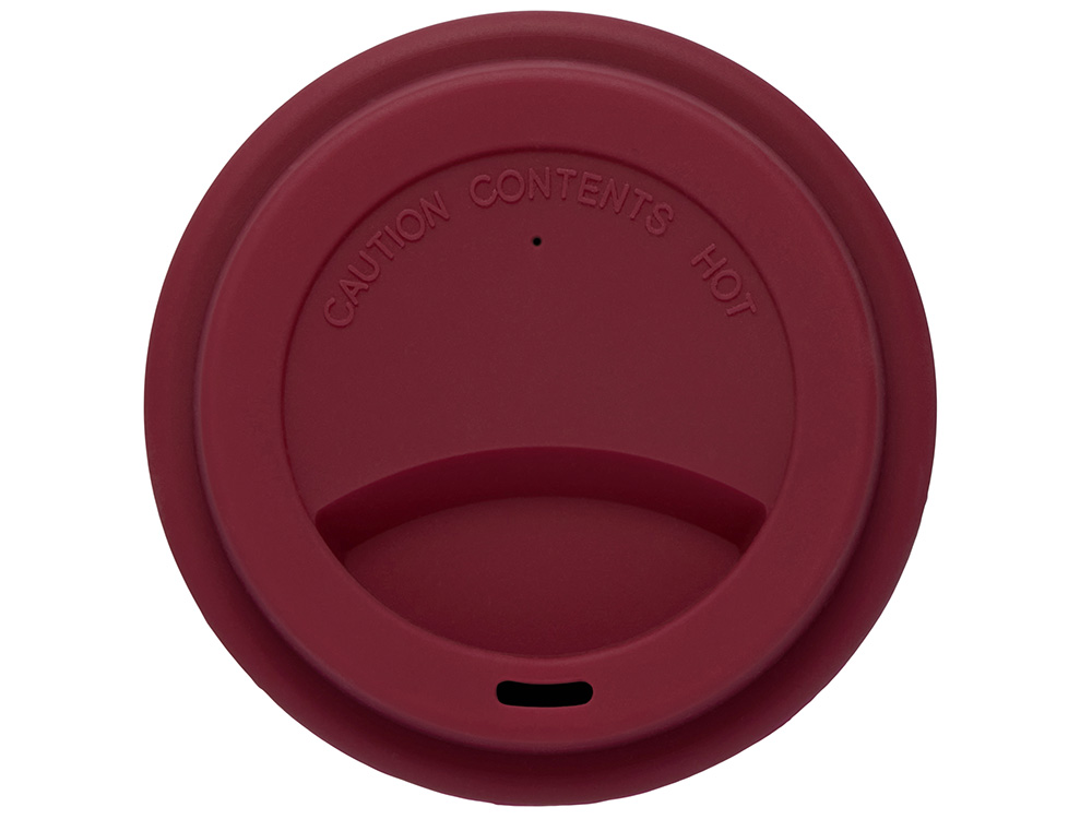 Стакан с силиконовой крышкой Cafe, burgundy-3