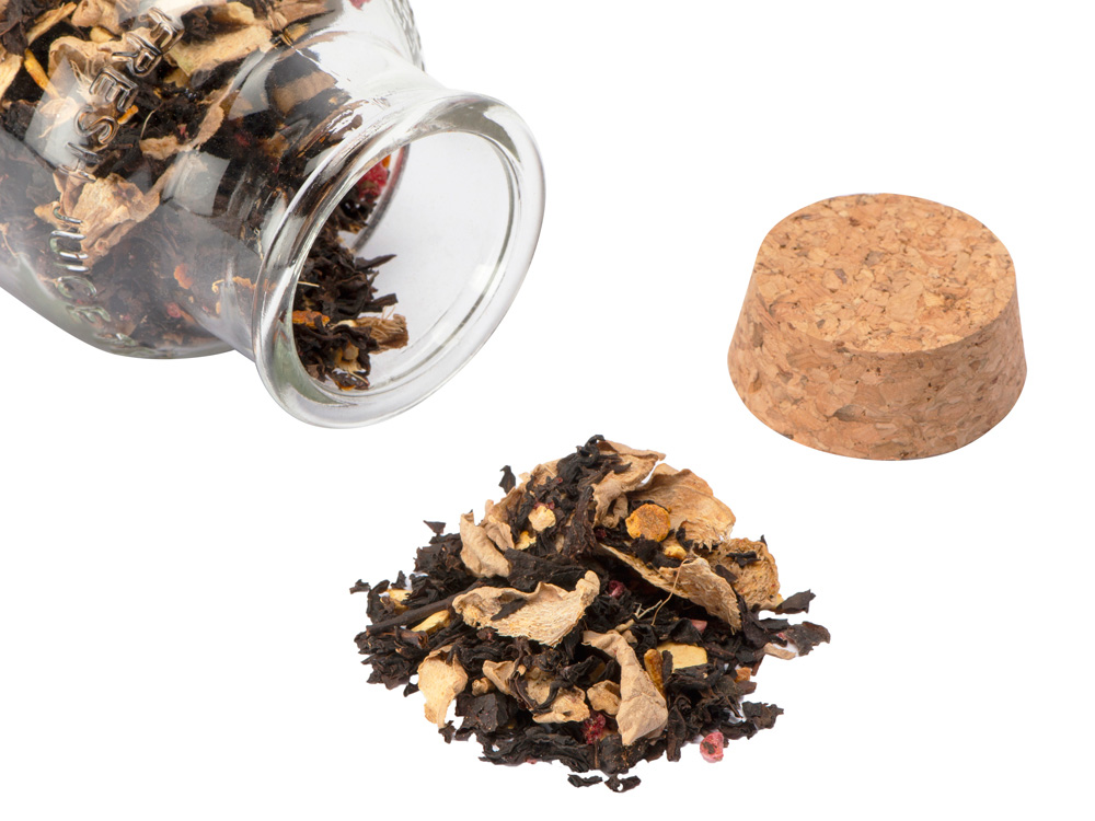 Чай черный, с соком имбиря, кусочками апельсина и малины, 100г-1