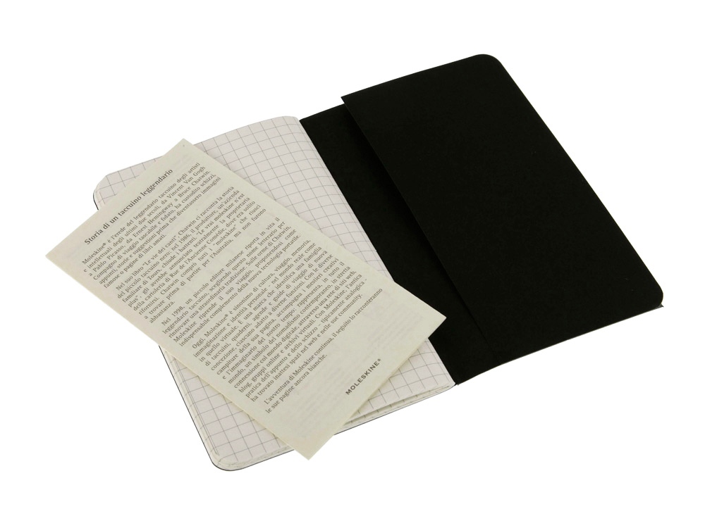 Записная книжка Moleskine Cahier (в клетку, 1 шт.), Pocket (9х14см), черный-2