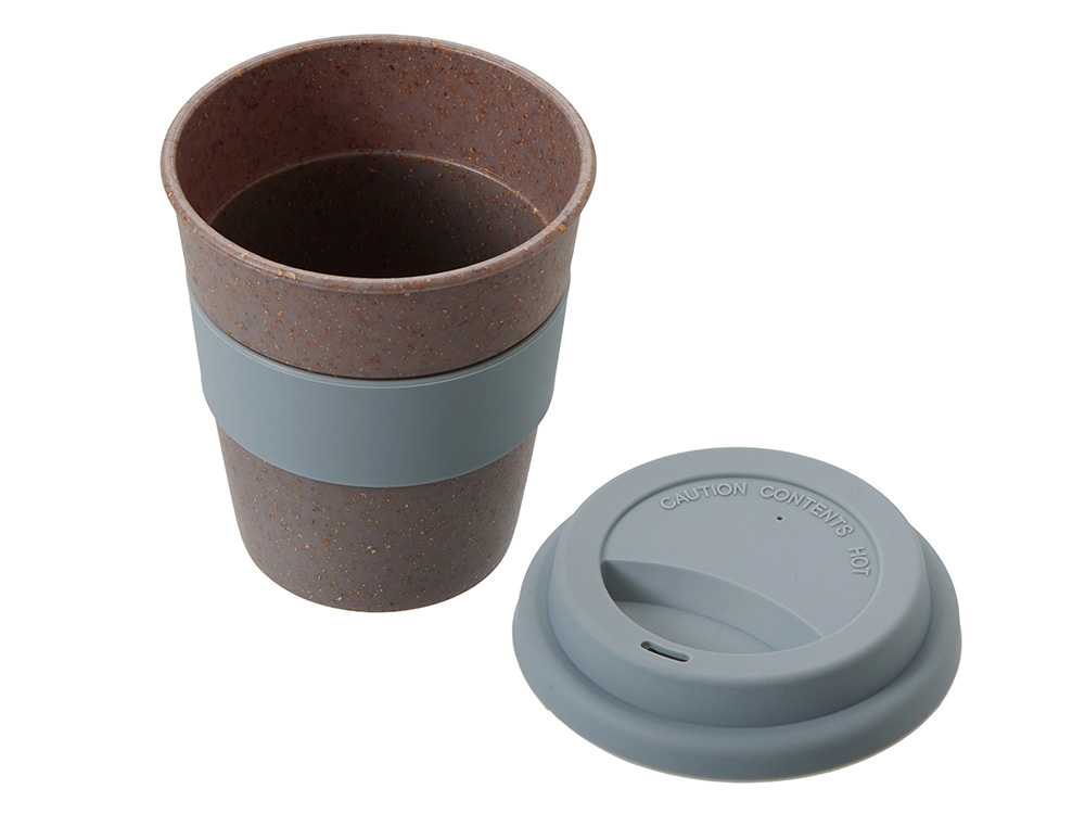 Стакан с силиконовой крышкой Cafe, серый-1