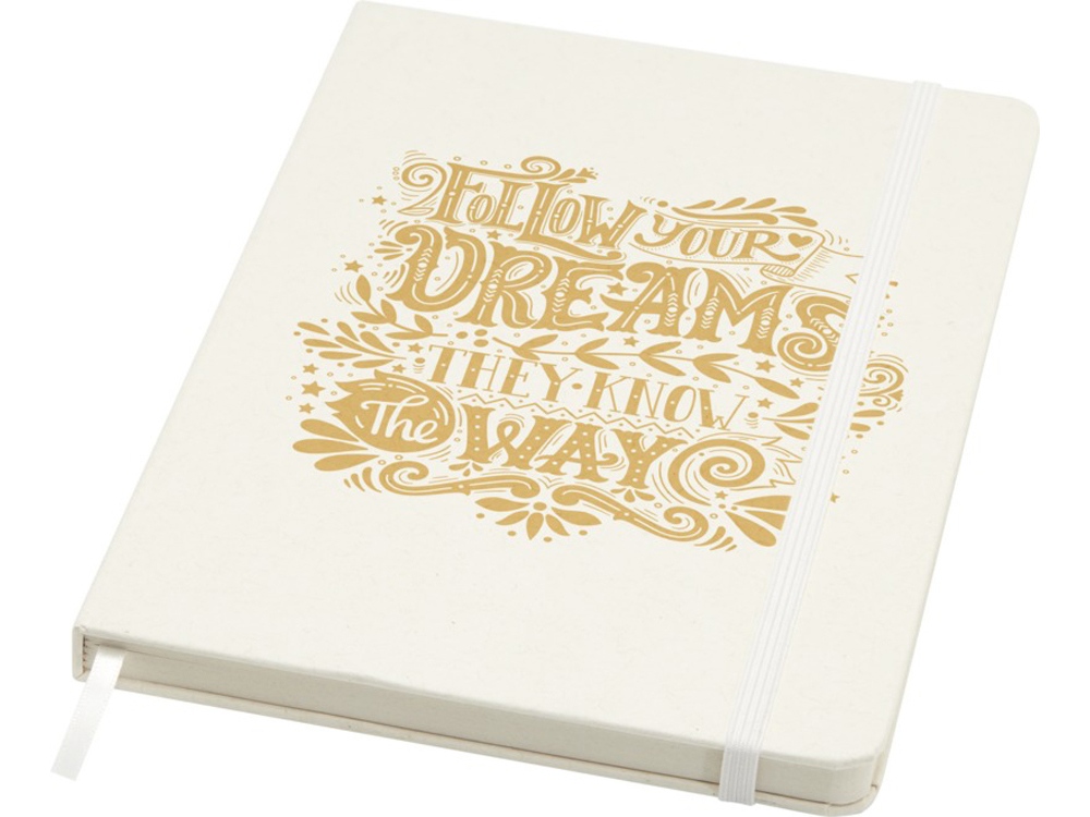 Bass блокнот формата А5 из переработанных материалов, с линованными страницами - Белый-5