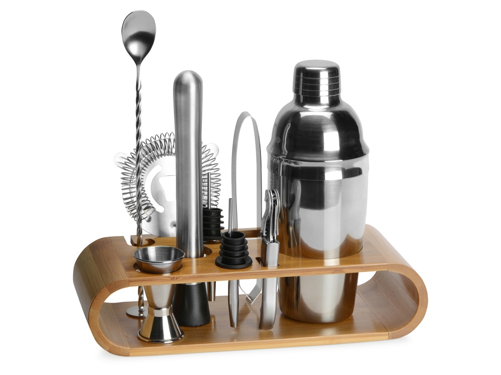 Набор Bartender для приготовления коктейлей на бамбуковой подставке-0