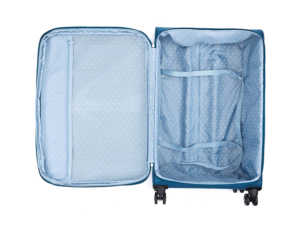 Чемодан TORBER ВИВИ, синий, полиэстер, 48 х 28 х 78 см, 89 л-4