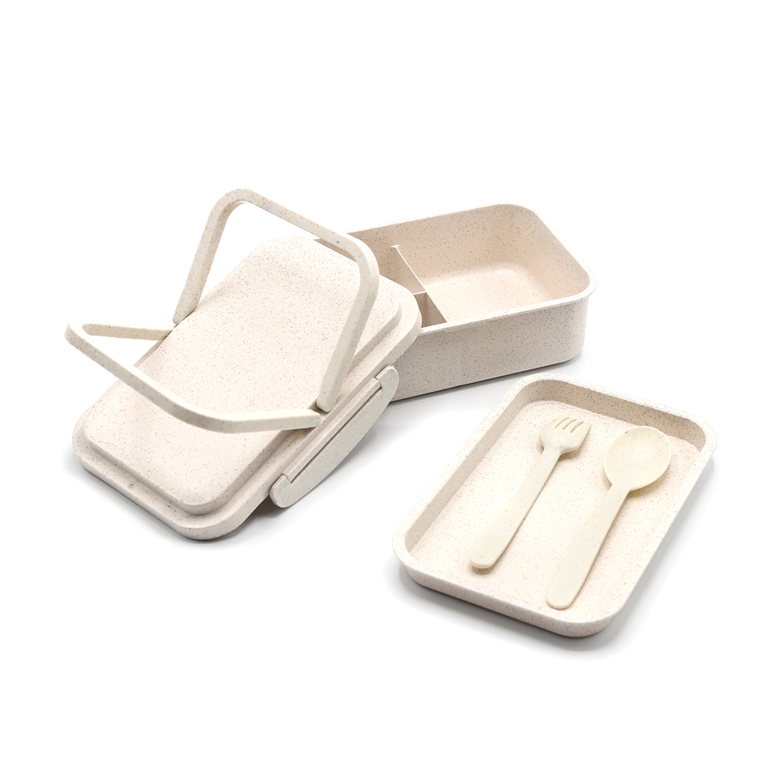 Ланчбокс (контейнер для еды) Inar из пшеничного волокна, Бежевый-1