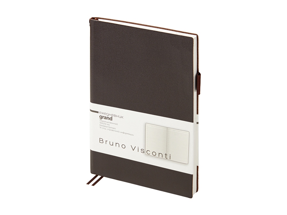 Ежедневник недатированный А5 Grand, коричневый-0