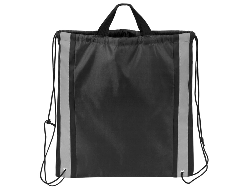 Рюкзак-мешок Savy со светоотражающими полосами по бокам, черный-3