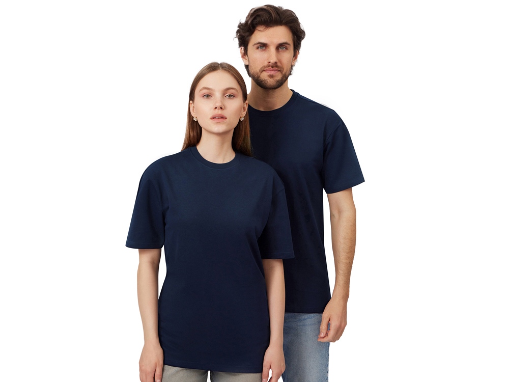 Футболка из френч терри Warsaw унисекс 220гр, темно-синий-0