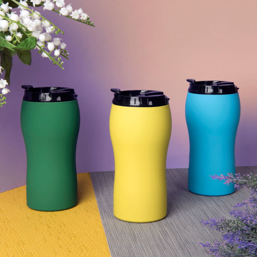 Термокружка вакуумная  "Velvet", зеленый-3