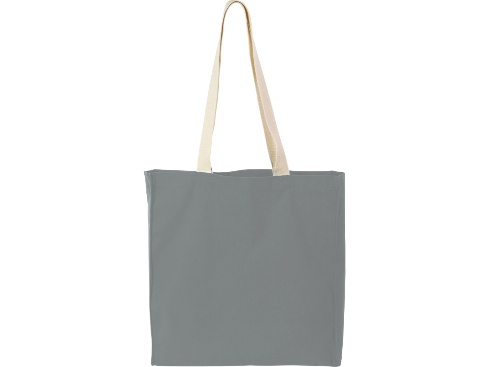 Сумка Donny из хлопка с донной складкой и парусиновыми ручками, серый-2