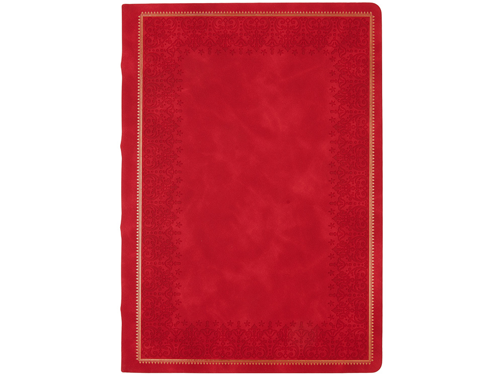 Ежедневник недатированный А4 Royal, красный с бронзовым срезом-1