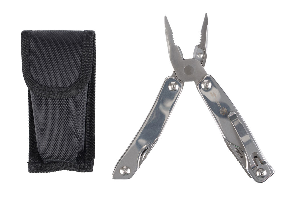 Мультитул Stinger, 100x45 мм, 11 функций, сталь, серебристый, в комплекте нейлоновый чехол-4
