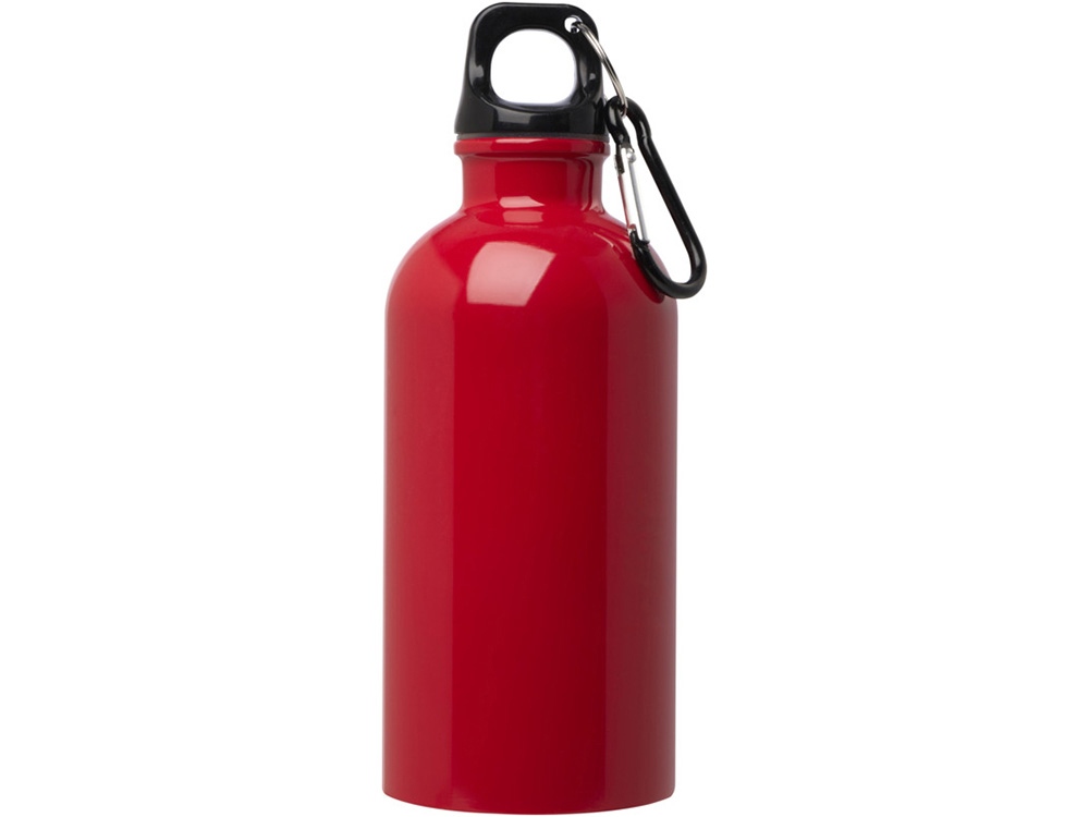 Одностенная бутылка для воды с карабином Oregon, изготовленная из нержавеющей стали, сертифицированной по стандарту RCS, объемом 400 мл - Красный-1