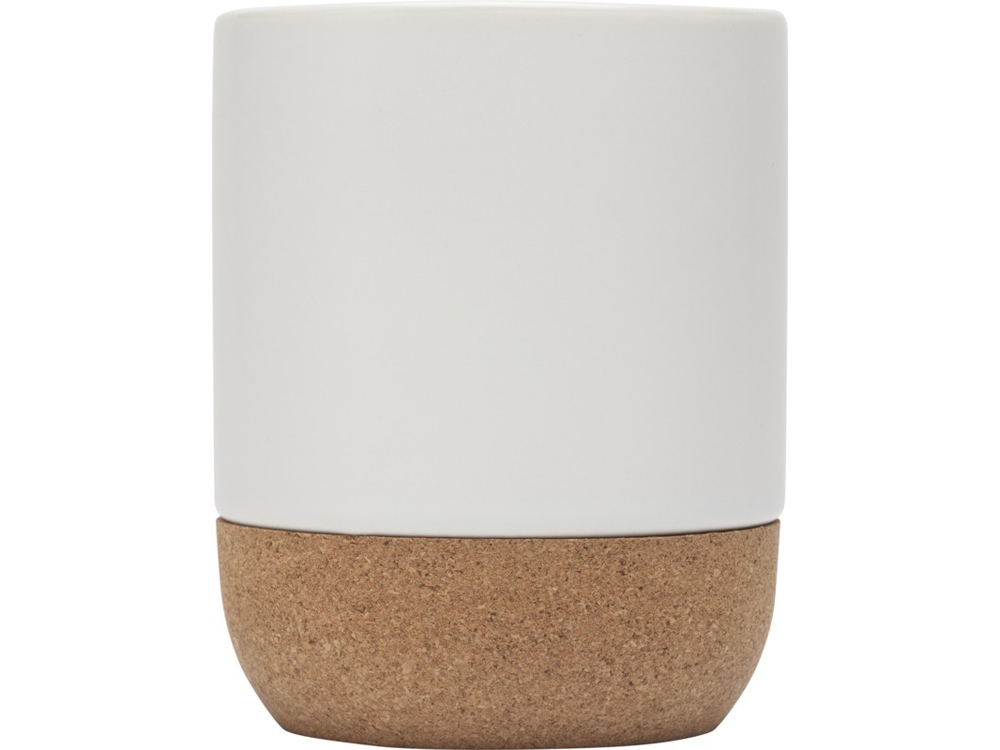 Billie керамическая кружка объемом 300 мл с пробковыми деталями и матовой отделкой, белый-1