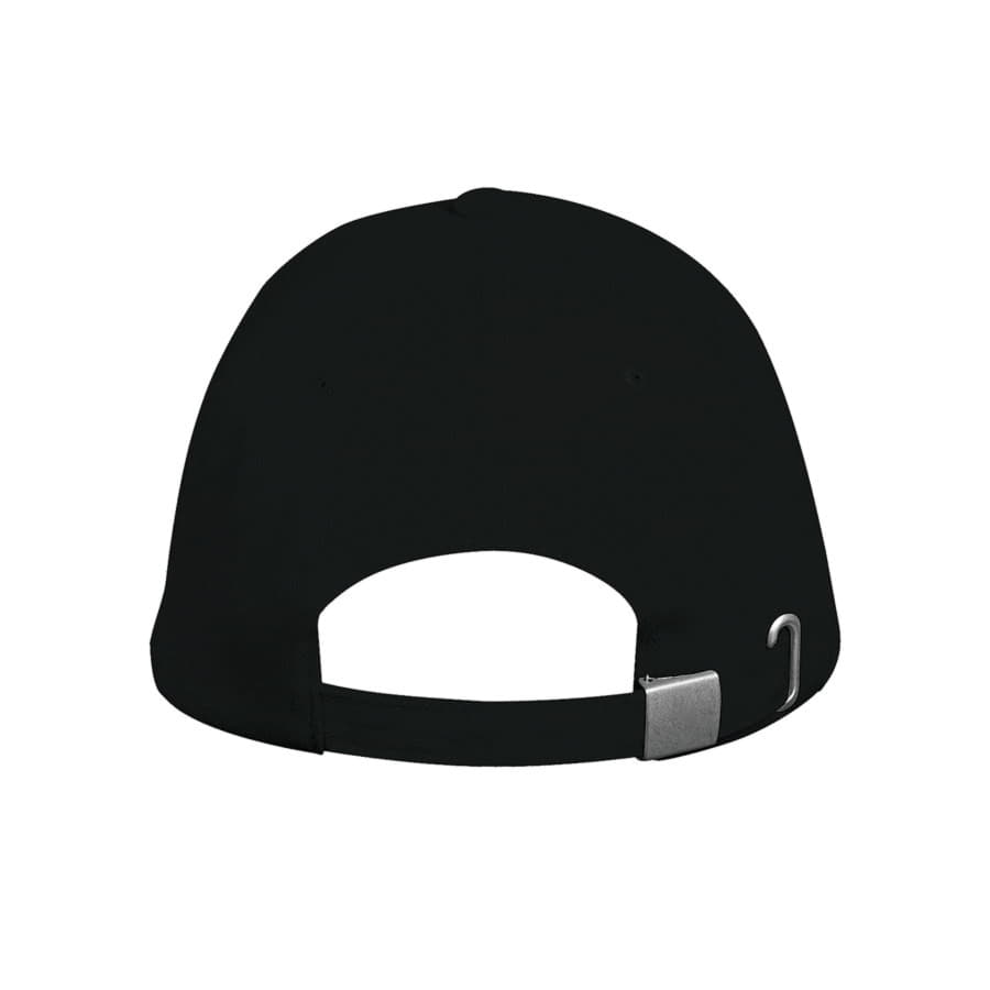 Бейсболка LONG BEACH, 5 клиньев, металлическая застежка, черный-3