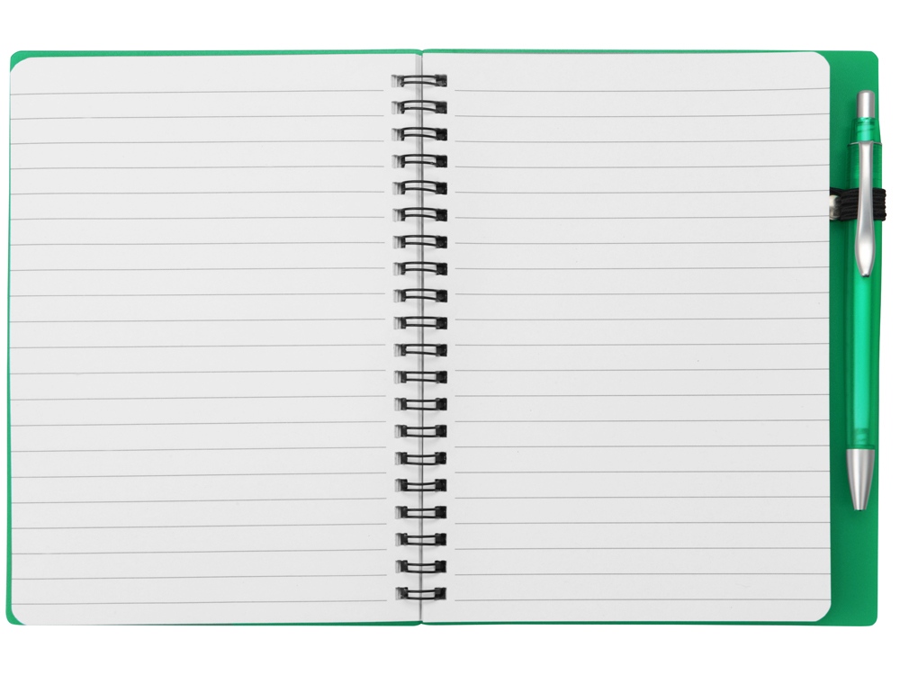 Блокнот Контакт с ручкой, зеленый-4
