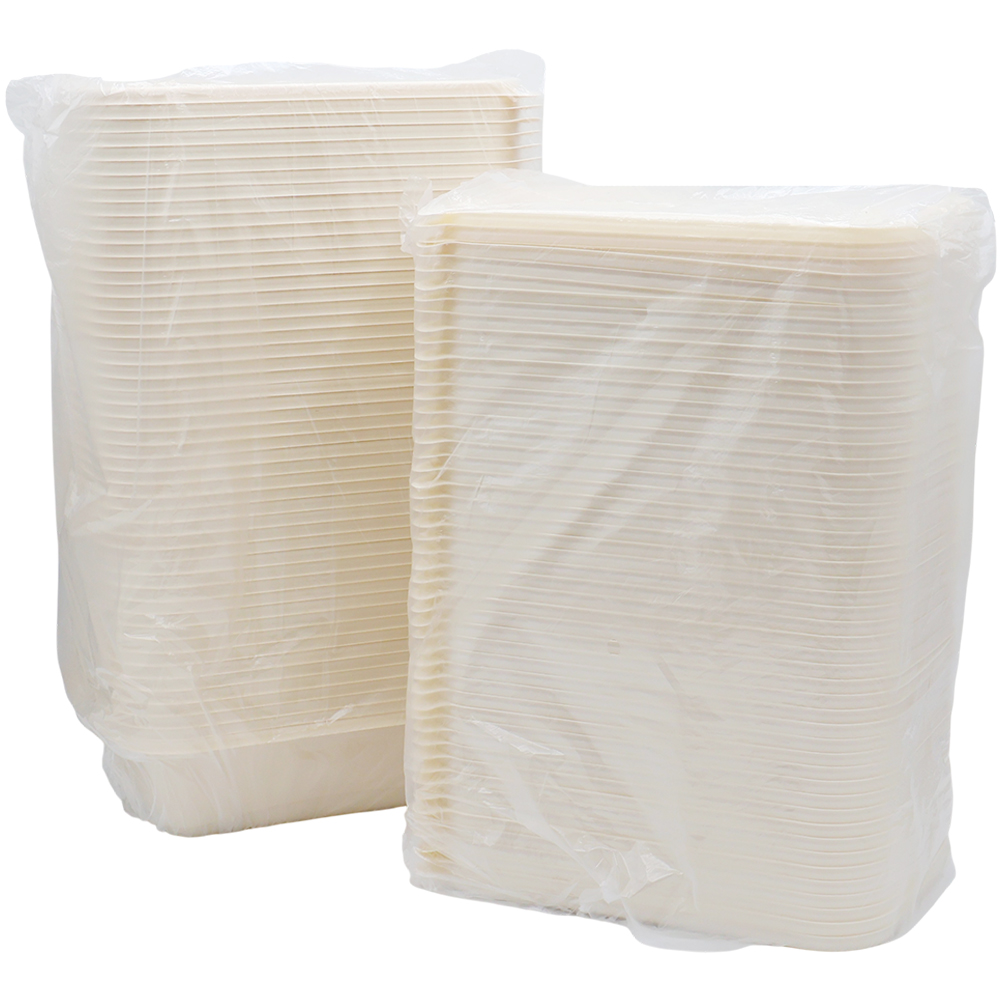 Набор контейнеров с крышкой из кукурузного крахмала, Белый-1