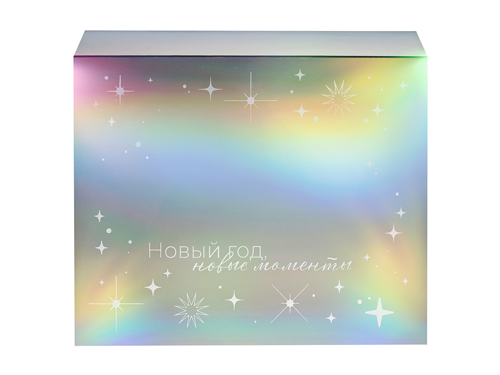 Подарочная коробка с голографическим шубером Aurora, L, вн. размер 260х260х100 мм.-2