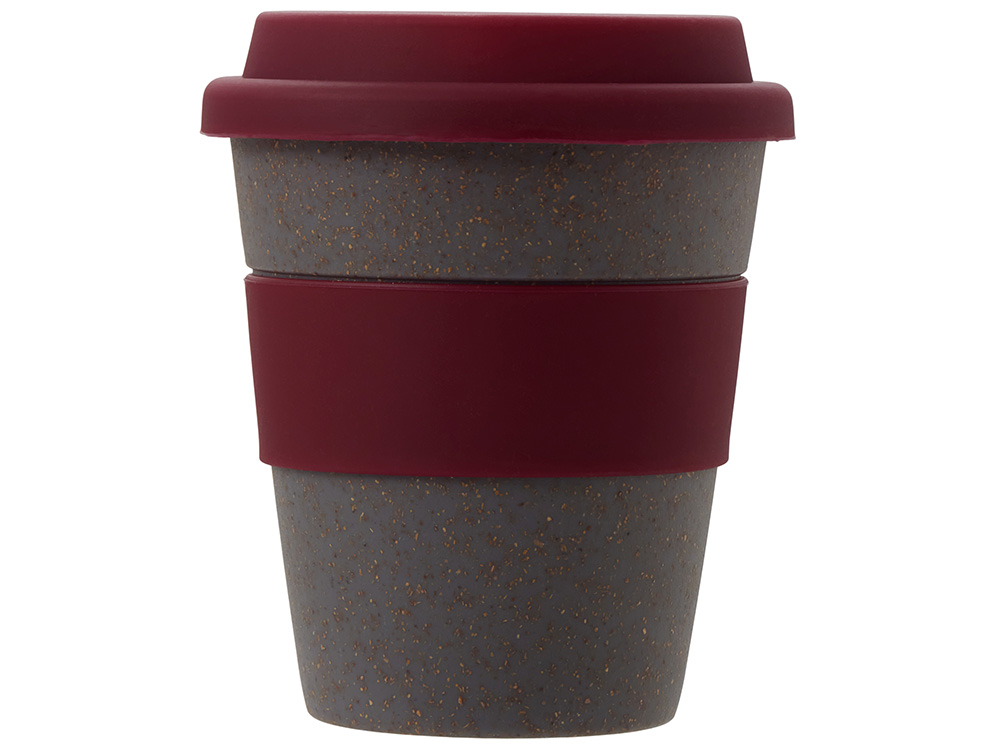Стакан с силиконовой крышкой Cafe, burgundy-4