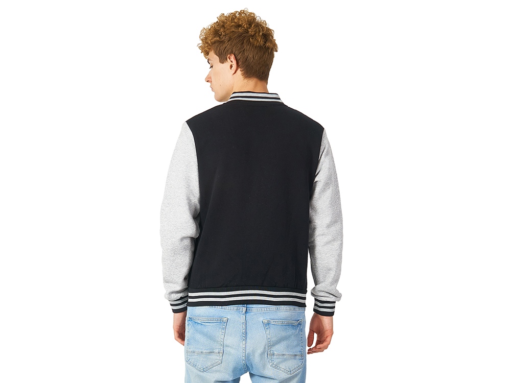 Бомбер Oxford, черный/серый меланж, унисекс-4