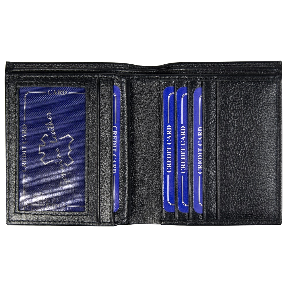 Кошелек с картхолдером Leather Plain, Чёрный-1