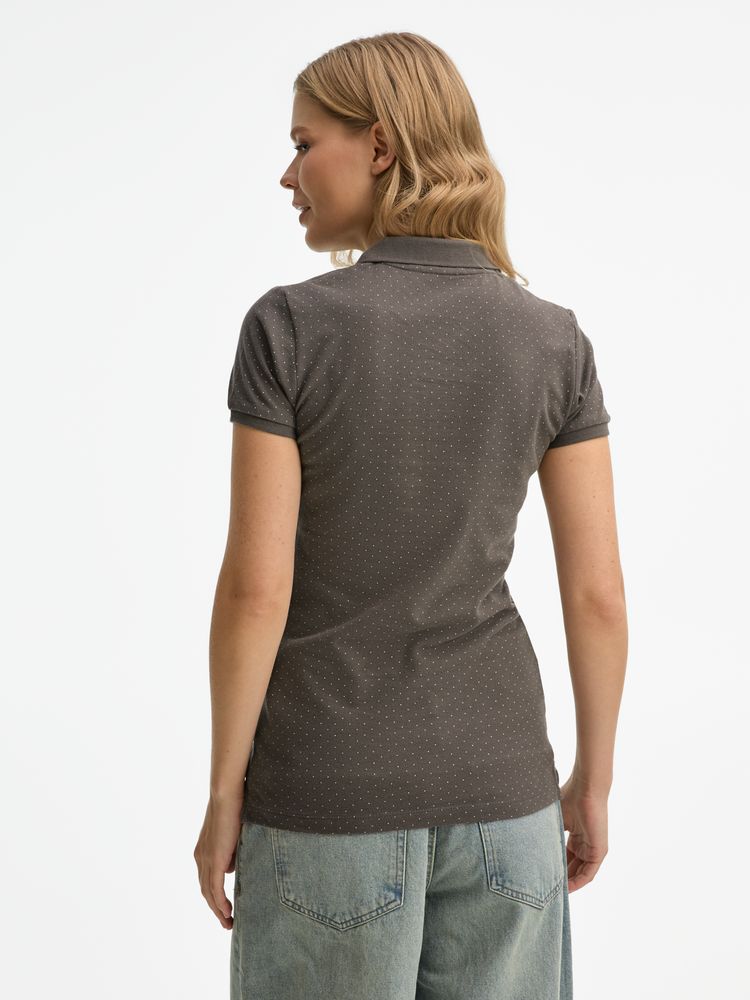 Рубашка поло женская Brandy Women, темно-серая с белым-2