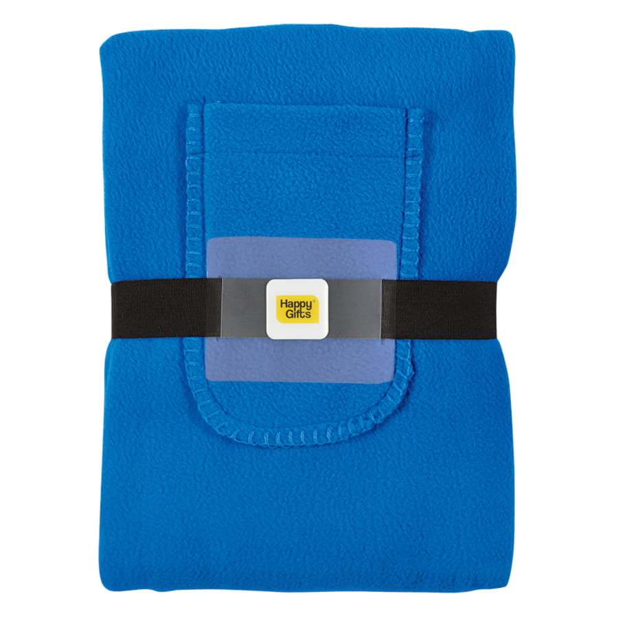 Плед  "Уютный" с карманами для ног, синий-2