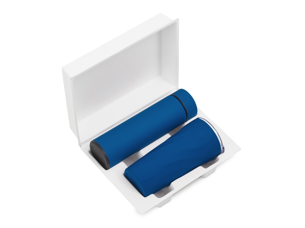 Подарочный набор FAMILY с термосом и термокружкой, синий-1