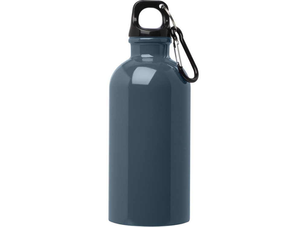 Одностенная бутылка для воды с карабином Oregon, изготовленная из нержавеющей стали, сертифицированной по стандарту RCS, объемом 400 мл - Hale Blue-1