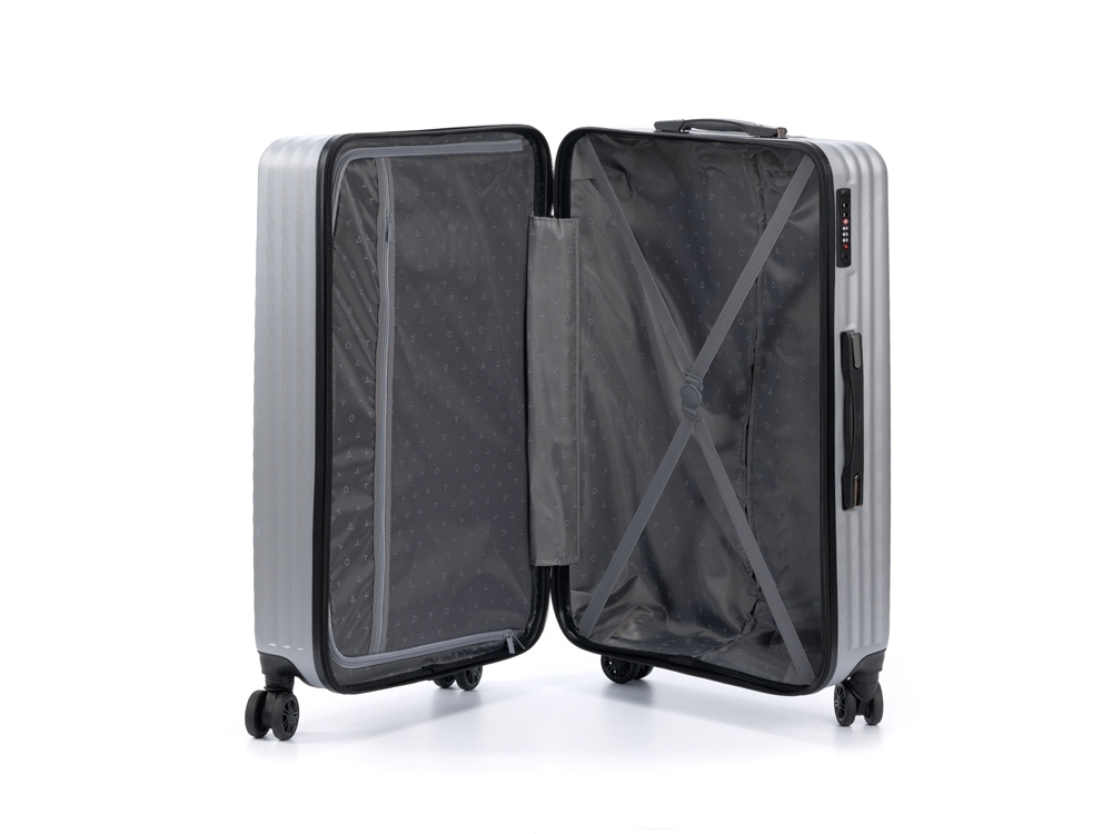 Чемодан TORBER Lama, серебристый, ABS-пластик, 49 х 29,5 х 77 см, 92 л-3
