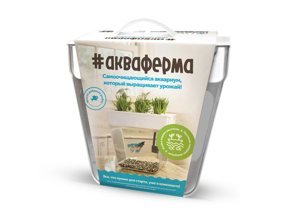 Набор для выращивания растений и ухода за рыбкой Акваферма-2