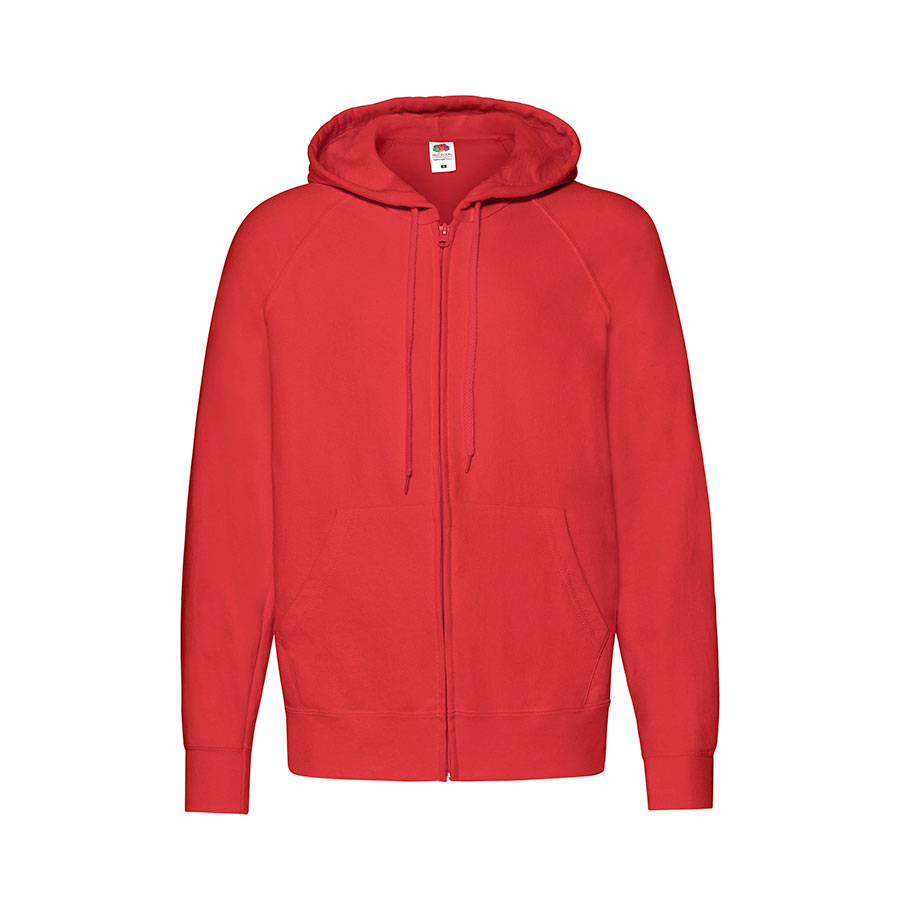 Толстовка без начеса LIGHTWEIGHT HOODED SWEAT JACKET 240, красный-0