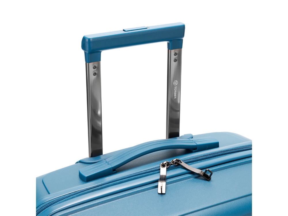 Чемодан TORBER Nevo, синий, полипропилен, 45 х 26 х 66 см, 66 л-4