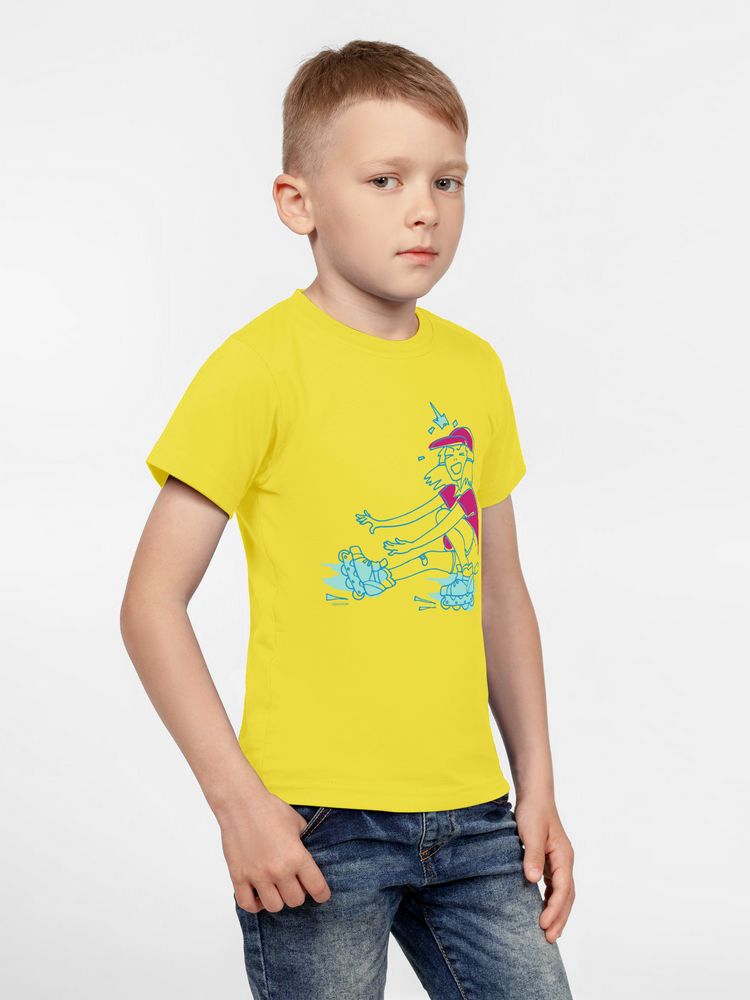 Футболка детская Roller Skates, желтая-1