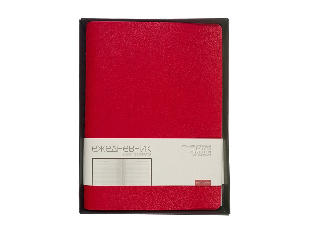 Ежедневник полудатированный А5 Orbit, красный-7