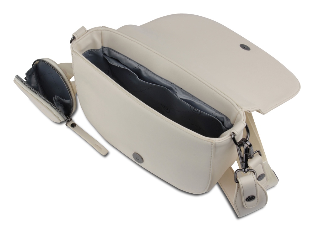 Сумка наплечная женская BUGATTI Almata, с кошельком, бежевая, полиуретан, 27х6х18,5 см-2