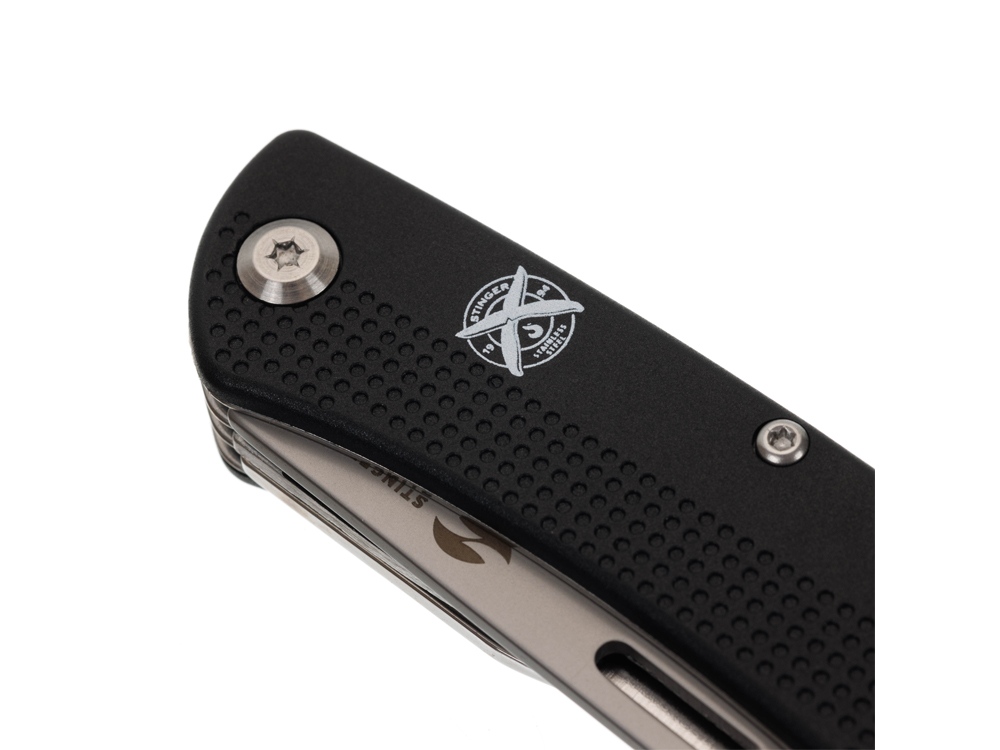 Нож перочинный Stinger, 103 мм, 10 функций, материал рукояти: АБС-пластик (черный)-7