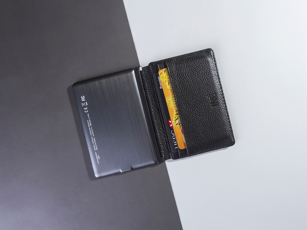 Портмоне с зарядным устройством INE, 4000 mAh, черный-2