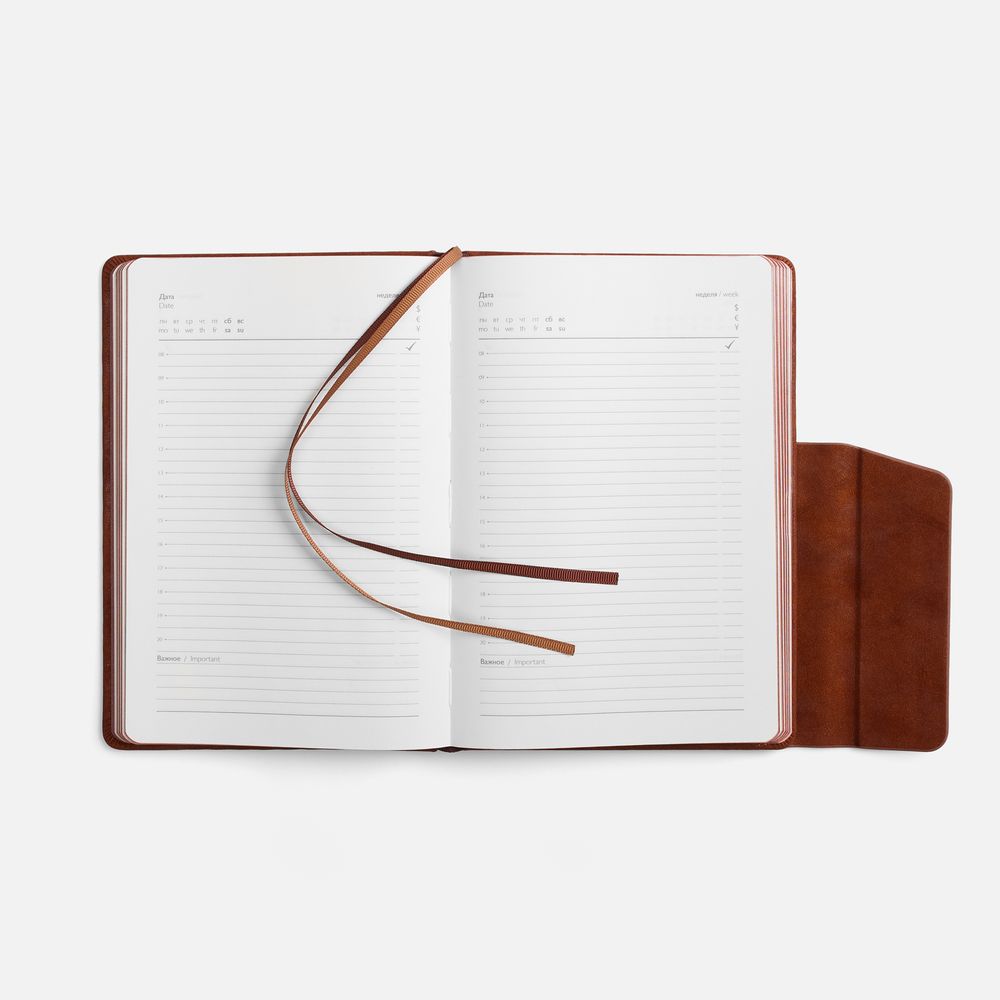 Ежедневник Leadmark, недатированный, коричневый-5
