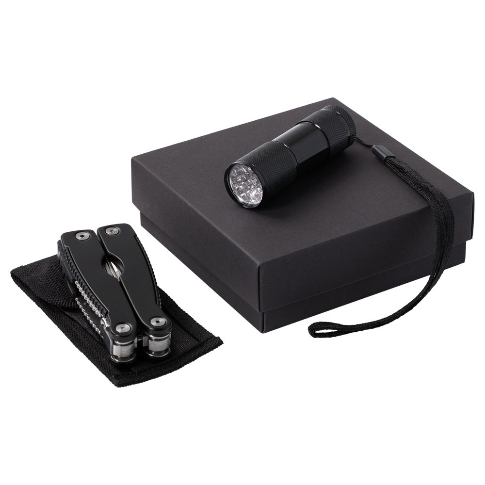 Набор Handmaster: фонарик и мультитул, черный-1